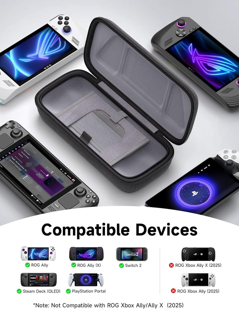 jsaux Carrying Case Compatible with Steam Deck/ROG Ally, Protective Hard Shell Carry Case Built-in Charger & Docking Station Storage, Portable Travel Bag for Steam Deck OLED/ROG Ally X - Image 2